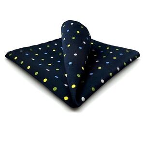 S&W Polka Dot Pocket Square in Navy Blue